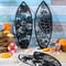4 Pcs Metal Surf Board Wall Decor Summer Tropical Metal Surfboard Beach Signs Tropical Palm Tree Art Turtle Decoration Summer Wall Decor for Door(Black)